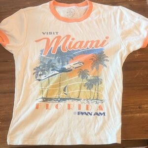 Pan Am Miami Graphic Tee - White and Orange